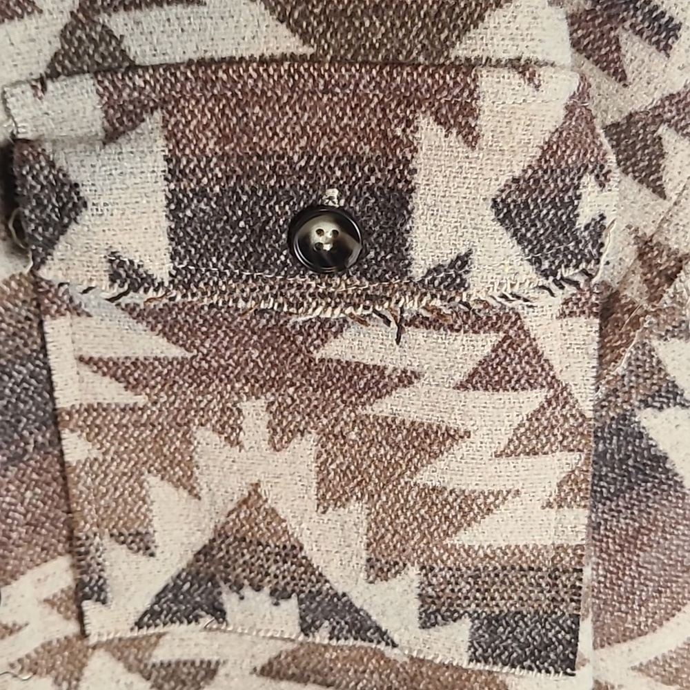 Southwest, Western Shacket Jacket Heavyweight Womens L Beige Brown BiBi - Picture 4 of 8